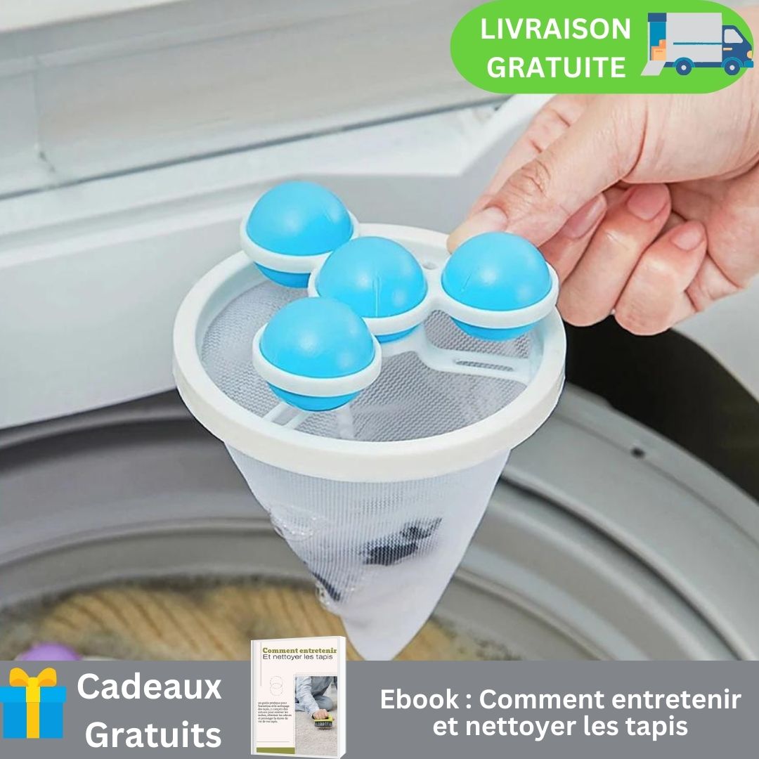 CleanPur™ attrape-cheveux poils et peluches magique pour machine à Laver