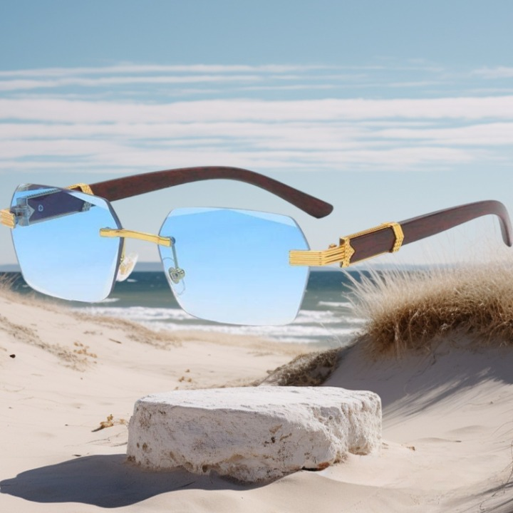 Lunettes de soleil sans cadre pour homme et femme