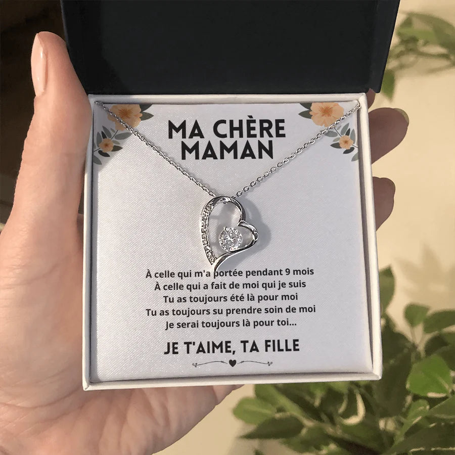 Charme Éternel™ À ma chère maman, boite collier avec pendentif